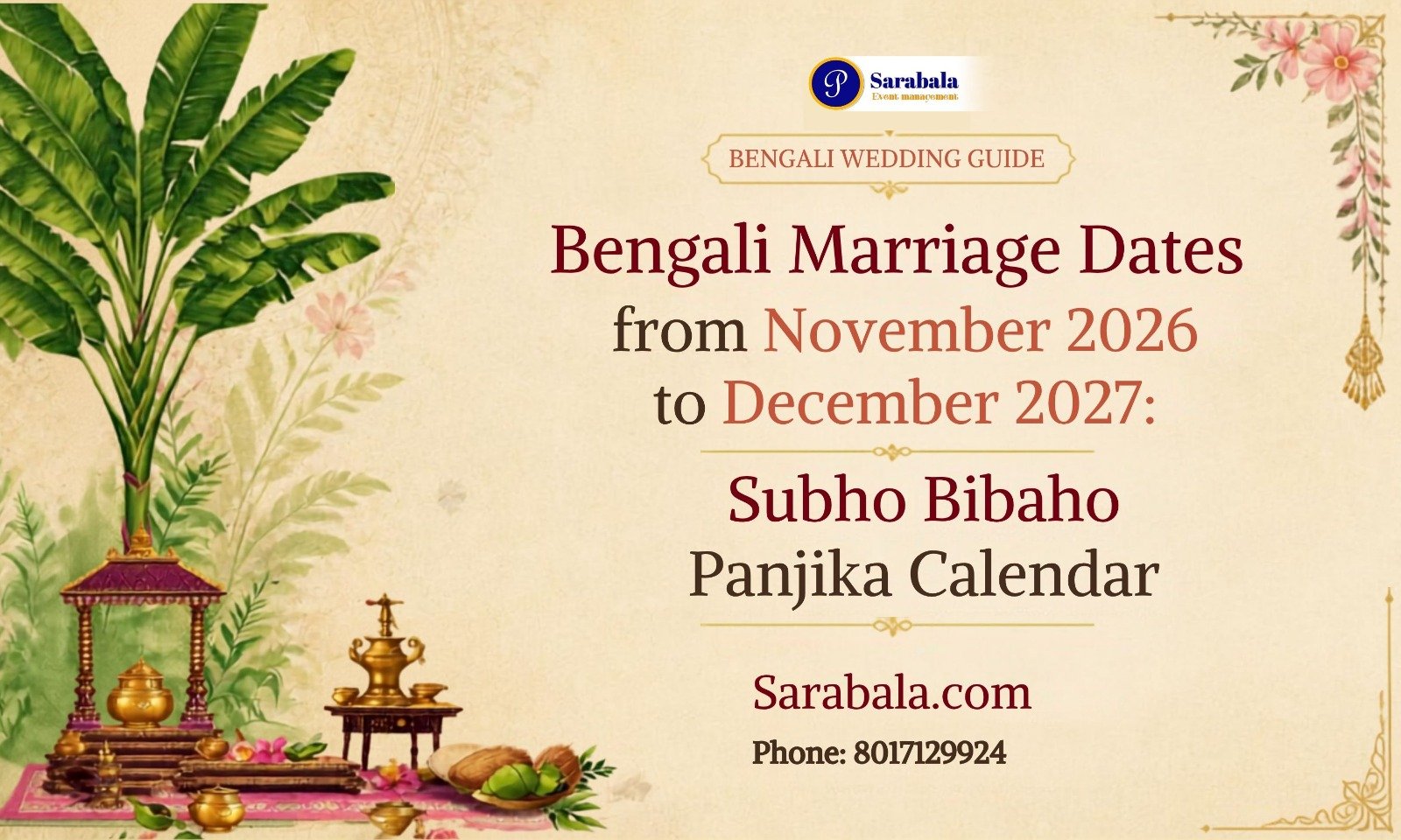 Bengali Marriage Dates from November 2026 to December 2027: Subho Bibaho Panjika Calendar