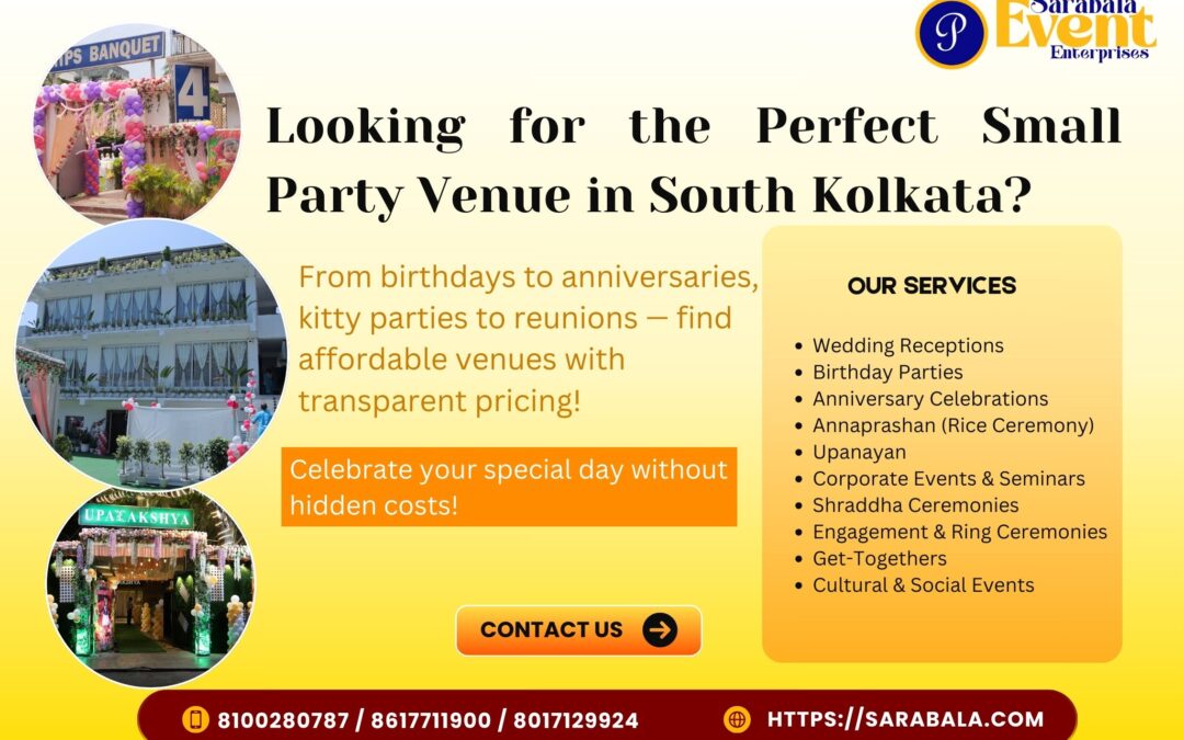 Small Party Venues in South Kolkata — Budget to Premium Options with Price Guide